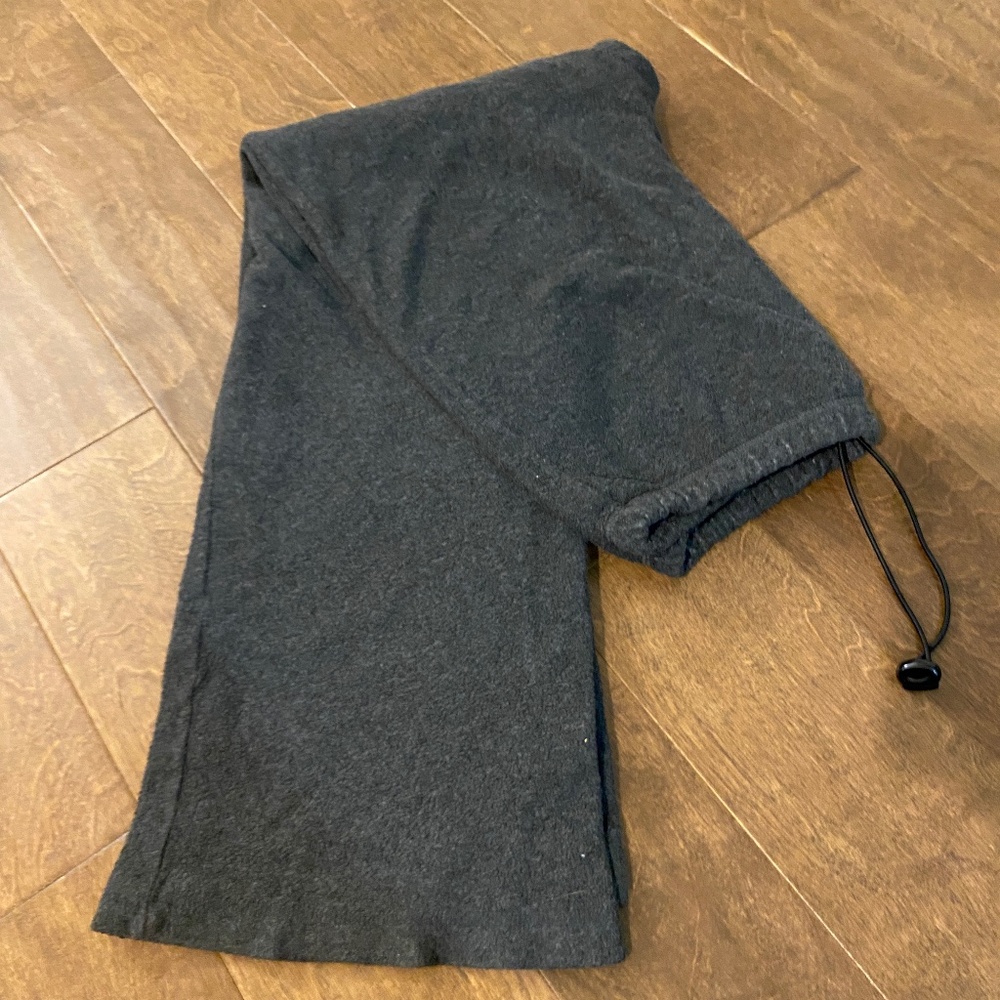 Grey drawstring fleece sweatpants